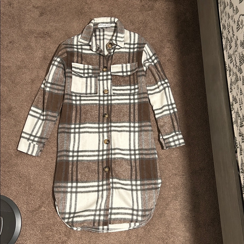Petal & Pup Plaid Long Shacket
